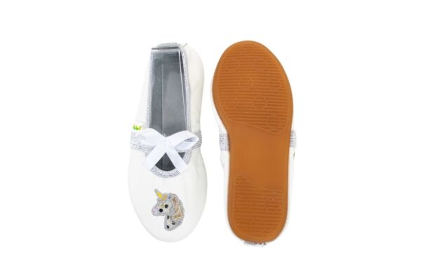 Rolly school slippers for kindergarten unicorn white non slip sole for girls