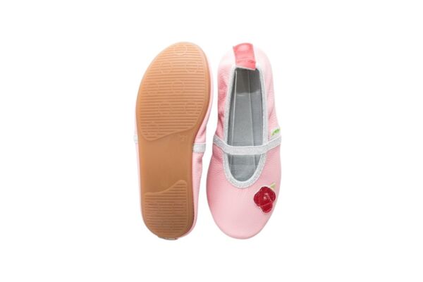 Rolly leather school slippers beauty rose nonslip sole