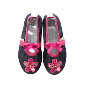 Rolly school slippers girls jeans flower