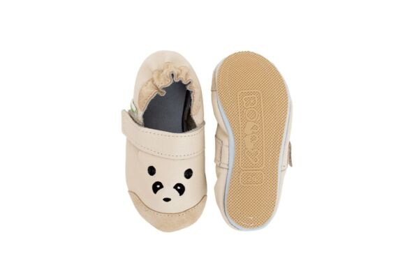 Rolly slippers leather toddlers mini panda beige
