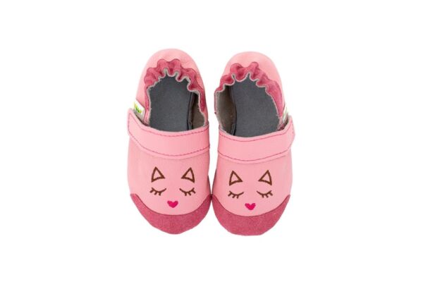 Rolly slippers toddlers mini kitten pink