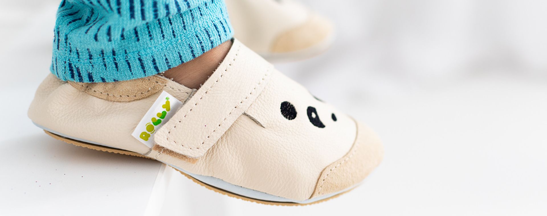 Rolly slider kindergarten slippers mini beige panda for babies for toddlers