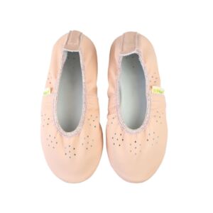 Rolly school leather slippers fly girl nude