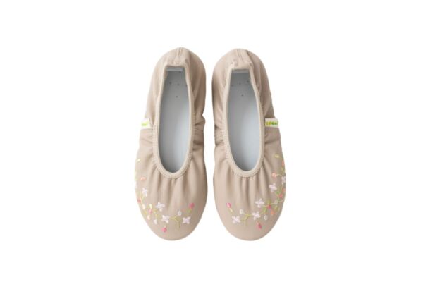 Rolly classroom shoes school slippers flowers beige