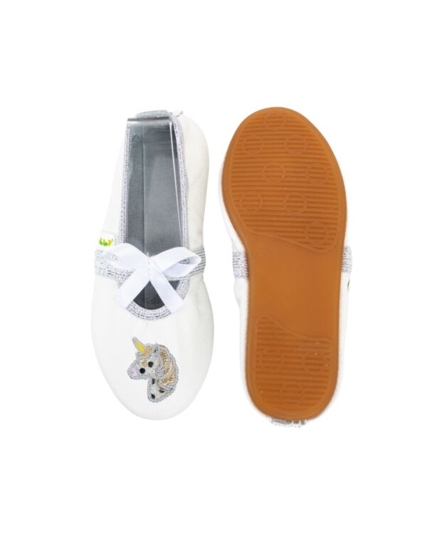Rolly slippers classroom shoes unicorn white nonslip sole